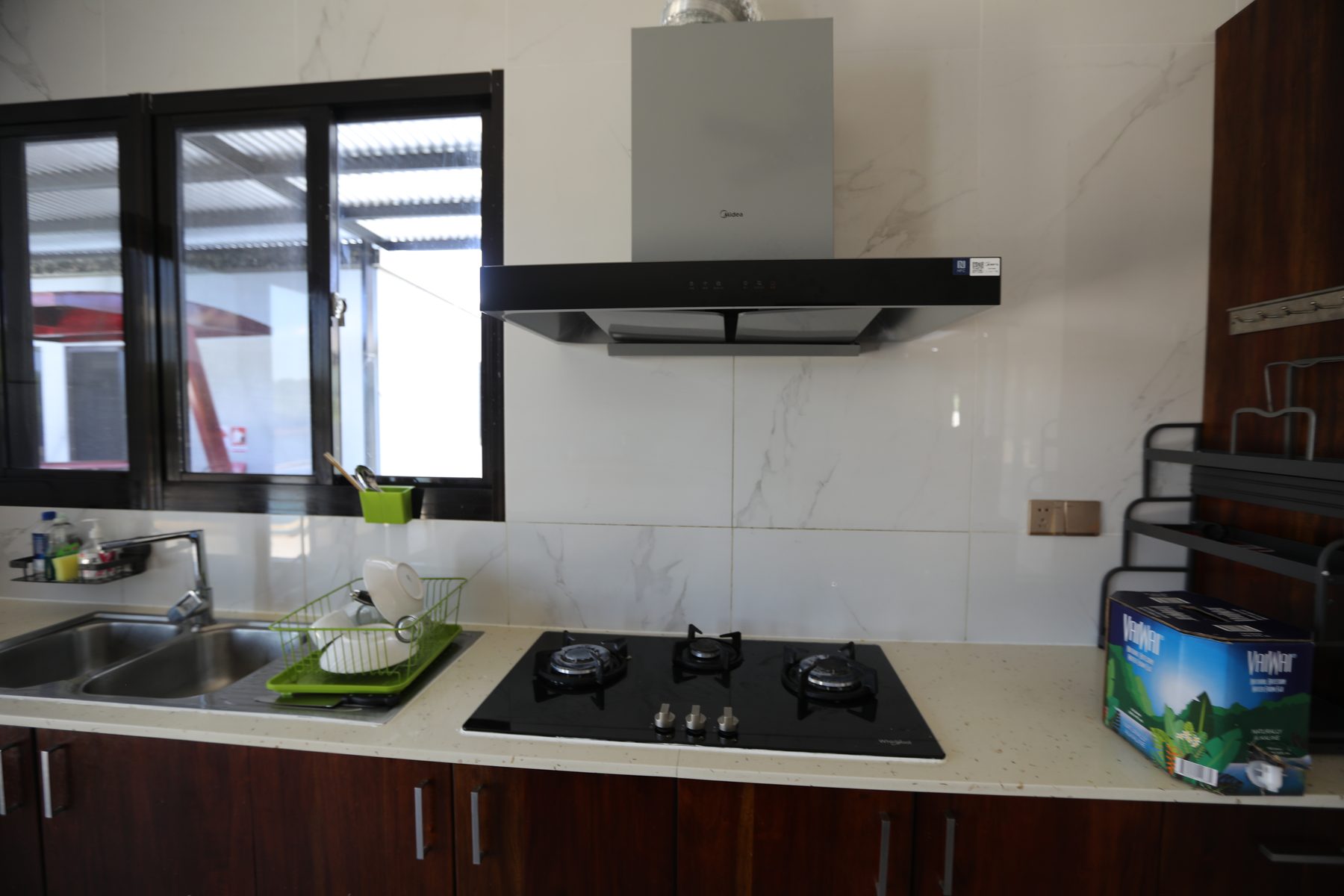 The kitchen looking through to the dining area