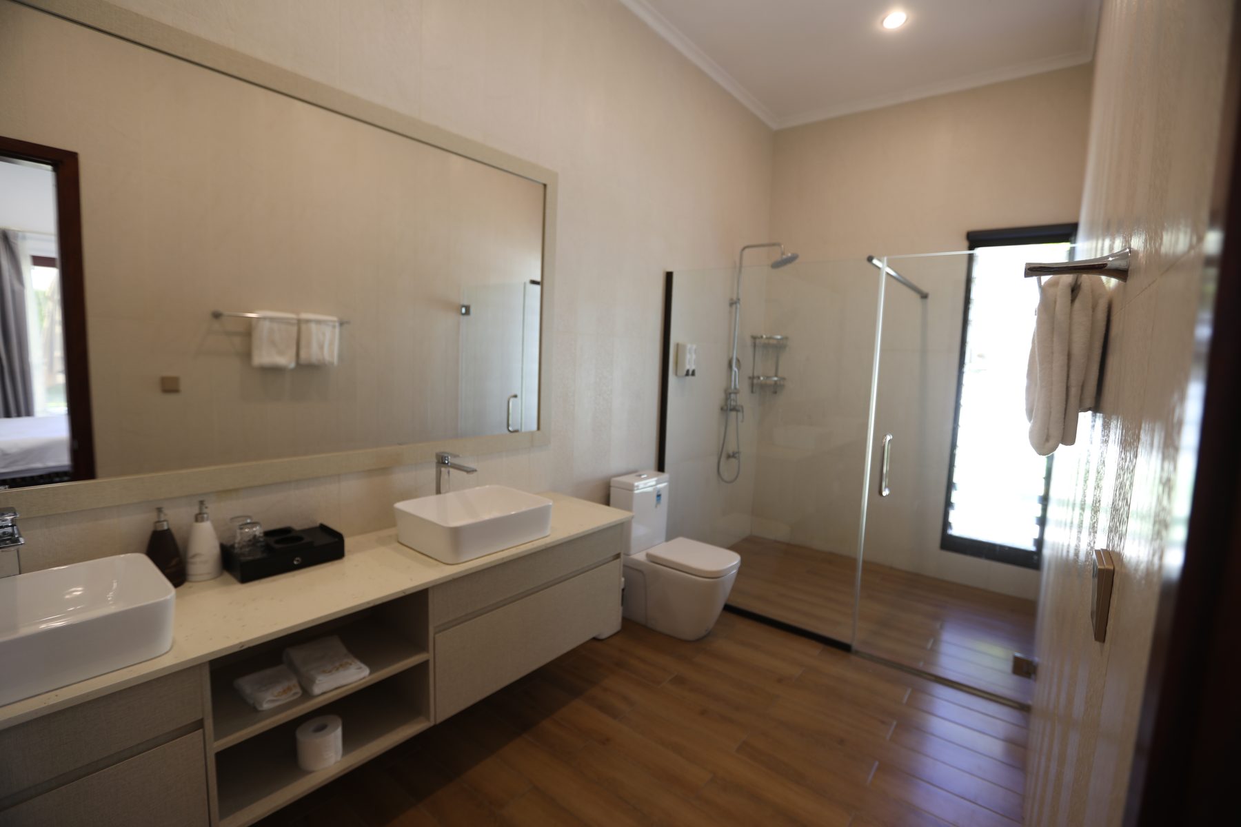 Room 102's ensuite with walk-in shower