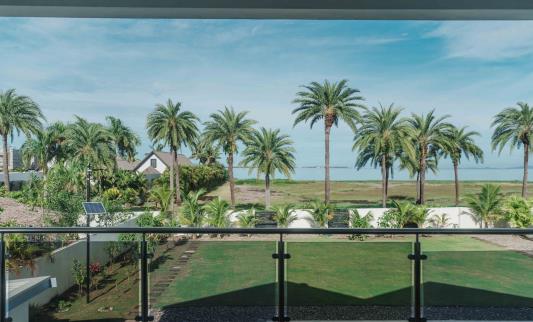 Sea view from the upstairs balcony
