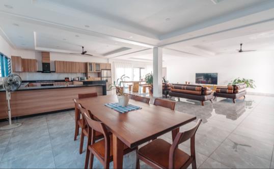 Ground-floor dining table beside the kitchen